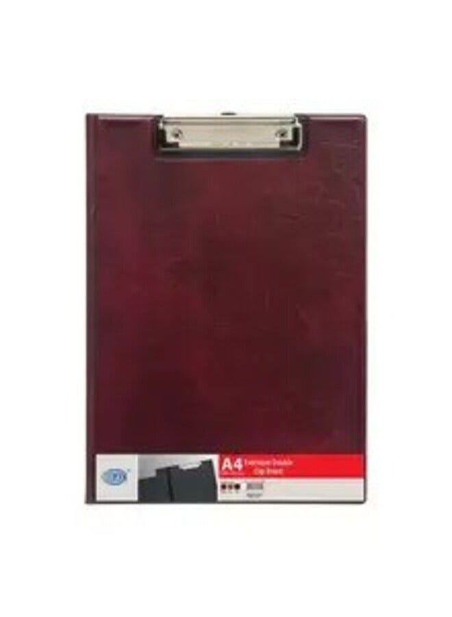 Fis Pvc Deluxe Clip Boards Double With Wire Clip (maroon Color), A4 Size