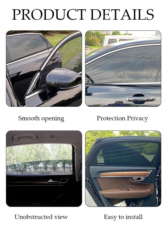 DUNISO 4PCS Car Side Window Sun Shades,Strong-Light Blocking&UV Protection Privacy Shades,Keep out mosquitoes,Universal Essential Interior Accessories for Baby,Car Camping and Napping Curtains ,Universal for - Image 5