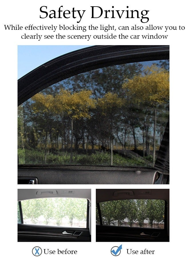 DUNISO 4PCS Car Side Window Sun Shades,Strong-Light Blocking&UV Protection Privacy Shades,Keep out mosquitoes,Universal Essential Interior Accessories for Baby,Car Camping and Napping Curtains ,Universal for - Image 3