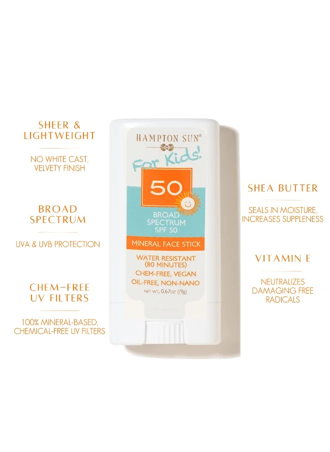 Hampton Sun SPF 50 Mineral Face Stick For Kids