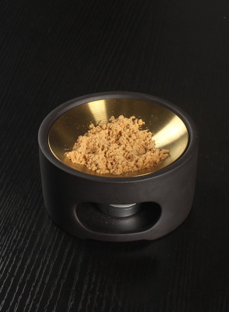 Ceramic & Copper Oil Burner for Essential Oils & Powdered Incense, Aromatherapy Diffuser for Home Decor, Housewarming Gift - Image 1