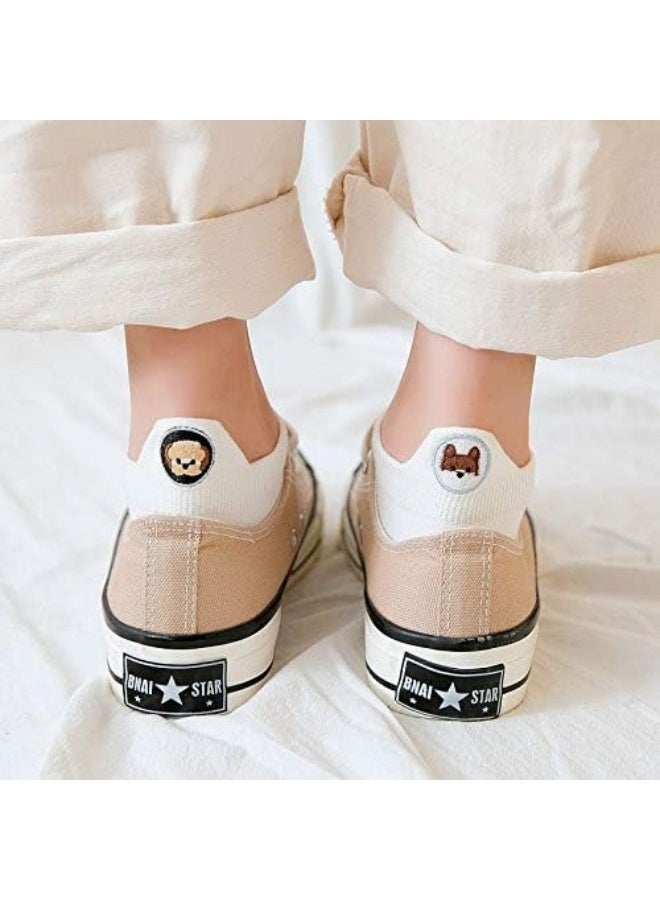 5 Pairs Women Sneaker Sport Socks No-Show Non Slip Fine Cotton Low Cut Ankle Socks with Lip Casual Novelty Cute Socks - Image 3