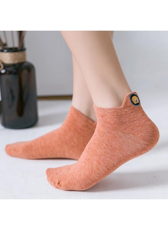 5 Pairs Women Sneaker Sport Socks No-Show Non Slip Fine Cotton Low Cut Ankle Socks with Lip Casual Novelty Cute Socks - Image 4