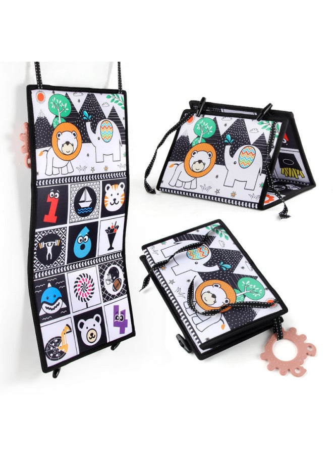 Generic - Baby Tearable Washable Cloth Book Toy Early Education Cognition Black And White Color Pattern Harem Cloth Book Suit-Color:66540A-2 Color Pattern Cloth Book Harem 198.2G - Image 1