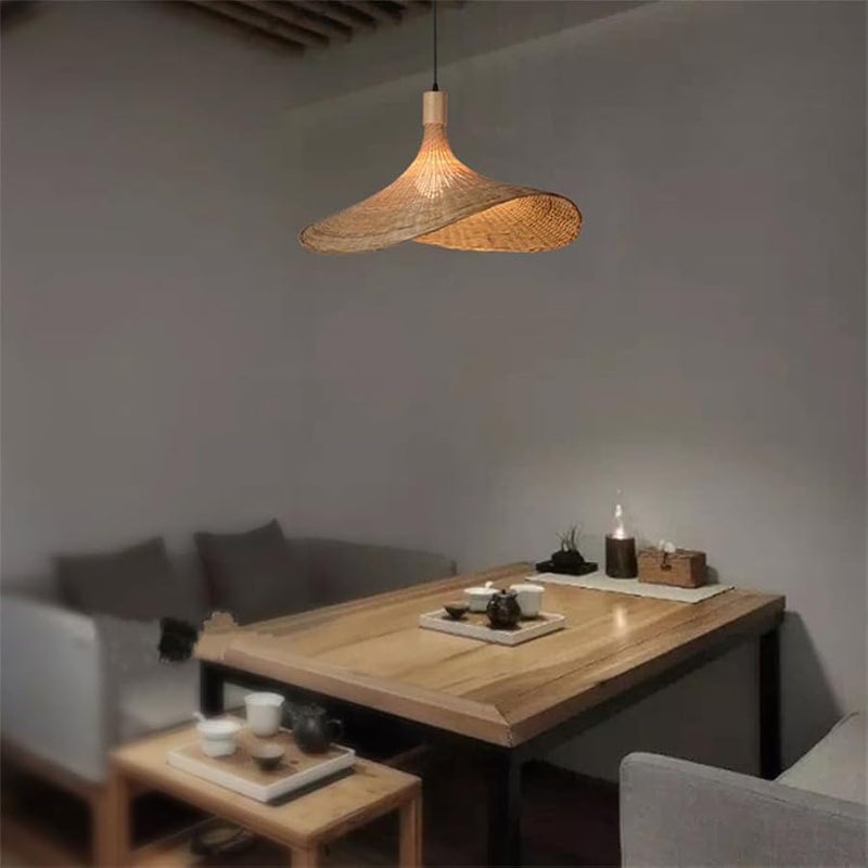 Modern Boho Handwoven Rattan Pendant Light 40cm For Dining Room Kitchen Island - Image 3