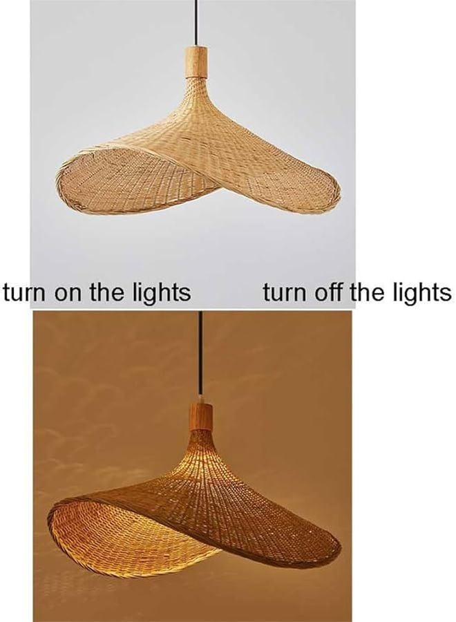 Modern Boho Handwoven Rattan Pendant Light 40cm For Dining Room Kitchen Island - Image 5