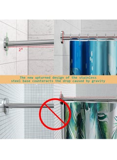 XiuWoo Stretchable 304 Stainless Half U-shaped Bathroom Bathtub Corner Shower Curtain equipment Rack, Drill Free Install, for Bathroom, Clothing Store, Private space  - Image 4