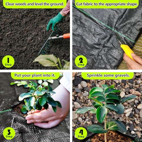 Sunifier Weed Barrier Landscape Fabric Heavy Duty，Garden Fabric Weed Barrier，Black Mulch for Landscaping, Weed Blocker Fabric Garden Bed Cover Garden Supplies (1.3ft x 50ft) - Image 5
