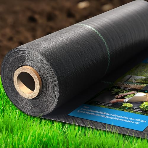 Sunifier Weed Barrier Landscape Fabric Heavy Duty，Garden Fabric Weed Barrier，Black Mulch for Landscaping, Weed Blocker Fabric Garden Bed Cover Garden Supplies (1.3ft x 50ft) - Image 1