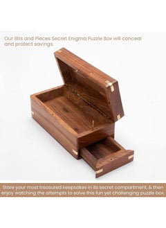 Bits and Pieces Bits and Pieces - Secret Enigma Puzzle Box - Camouflage Your Cash Money Holder - Brain Teaser - Wooden Secret Compartment Brain Game  - Image 3