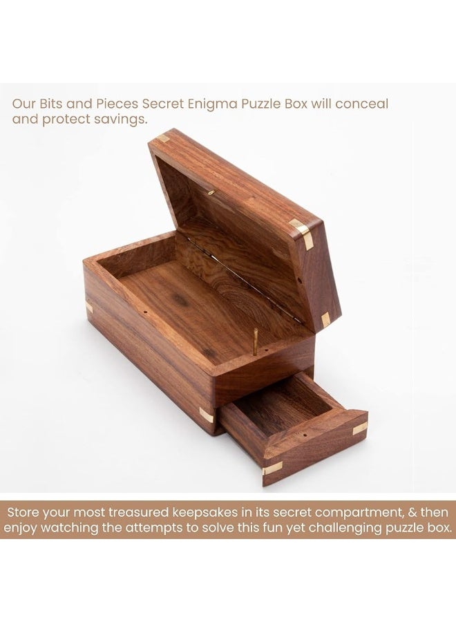 Bits and Pieces Bits and Pieces - Secret Enigma Puzzle Box - Camouflage Your Cash Money Holder - Brain Teaser - Wooden Secret Compartment Brain Game  - Image 3
