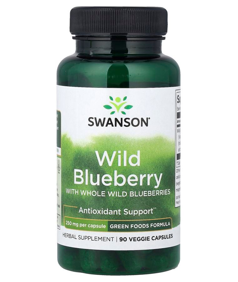 SWANSON Wild Blueberry with Whole Wild Blueberries 250 mg 90 Veggie Capsules