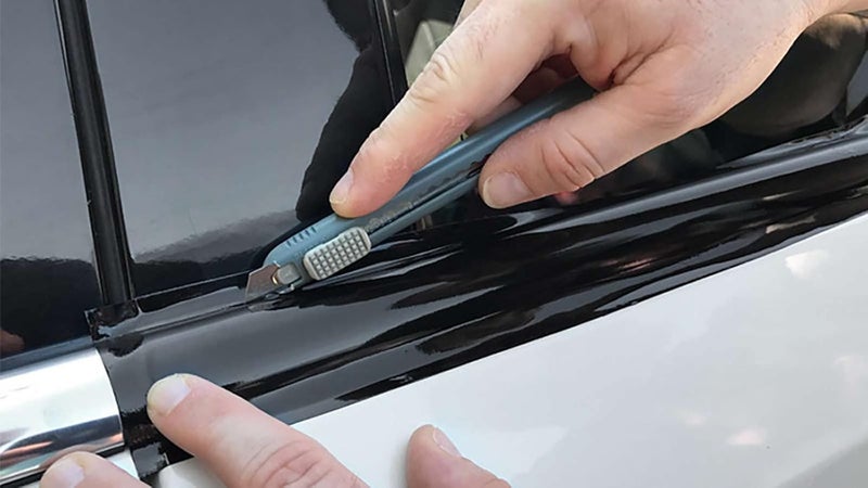 EZAUTO WRAP Gloss Black Free Tool Kit Vinyl Wrap Rool Kit for Black Out Chrome Delete Window Trim Door Trim 2 in x 100 ft - Image 5