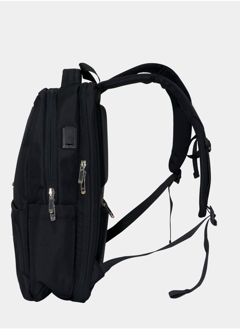 pierre cardin - Extra Large Premium Travel Laptop Backpack 18.5 Inch, Business Bag with USB Charging Port and Earphone Jack, Water Resistant College Backpack for Men - Image 1