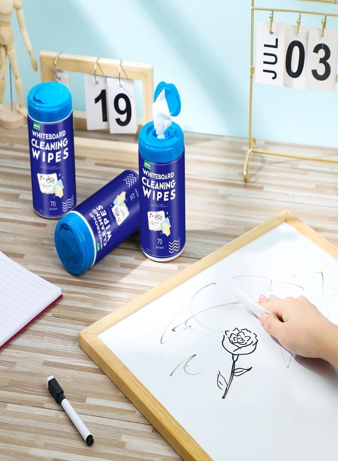 Sacubee 6 Pcs Siifert 10 Pack 700 Pcs Whiteboard Cleaning Wipes Disposable Whiteboard Dry Erase Wipes for Cleaning Markers Home Classroom School Office, 4 x 5.5 Inch, 70 Count Per Pack - Image 5