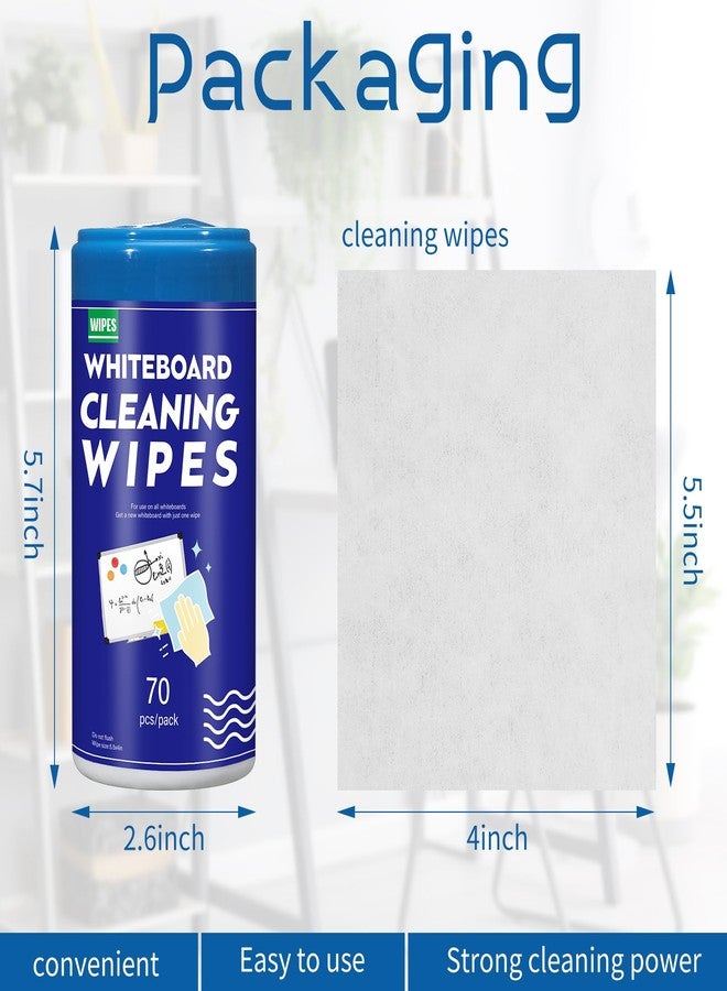 Sacubee 6 Pcs Siifert 10 Pack 700 Pcs Whiteboard Cleaning Wipes Disposable Whiteboard Dry Erase Wipes for Cleaning Markers Home Classroom School Office, 4 x 5.5 Inch, 70 Count Per Pack - Image 2