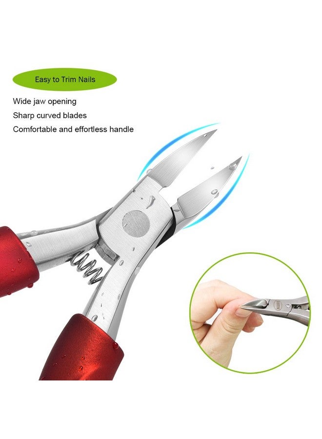 BEZOX Ingrown Nail Clippers - Precision Thick Toenail Clipper For Ingrown And Curly Nails, Comfort Grip Fingernail Clipper, Ergonomic Handle Toenail Scissors For Seniors - Image 2