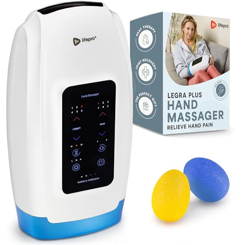 LifePro جهاز تدليك اليد LifePro Legra Plus مع حرارة وضغط لتدليك الأصابع والمعصم والراحة مع 5 أوضاع للعلاج بنقاط الضغط لراحة اليدين الحساسة - Image 2