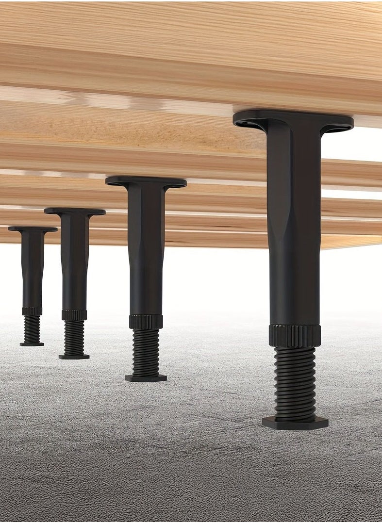 Generic 4pcs Heavy-Duty Adjustable Bed Frame Support Legs (5.31"-8.66") - Versatile Furniture Center Slats for Beds, Sofas, Dressers & More - Durable Plastic with Enhanced Grip  - Image 1