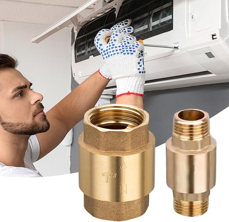 صمام فحص عمودي مزدوج من الداخل من النحاس 1 بوصة جدار سميك للكيماويات السباكة الاستخدام الصناعي - Image 3