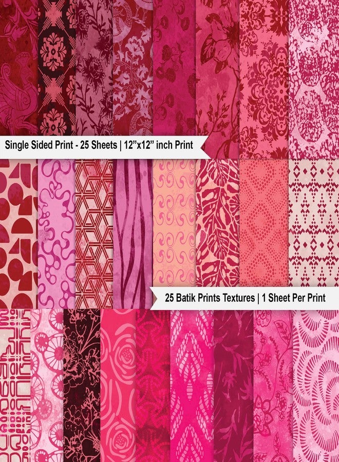 Inkdotpot 25 Batik Texture Scrapbook Paper Pad 12" x 12", Single-Sided Scrapbook Paper- Colorful Cardstock Paper Scrapbooking DIY Decorative Background Cardmaking Supplies- Journal Craft Paper - Image 2