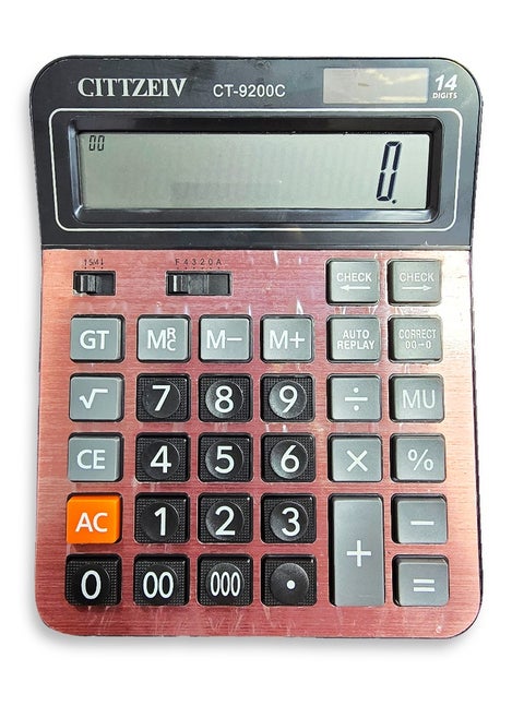 Check & Correct Calculator, CT-9200C-W  , Display, Local Number Key, 14 Digit Power, Extra Large Display for Office and School - Multi Color