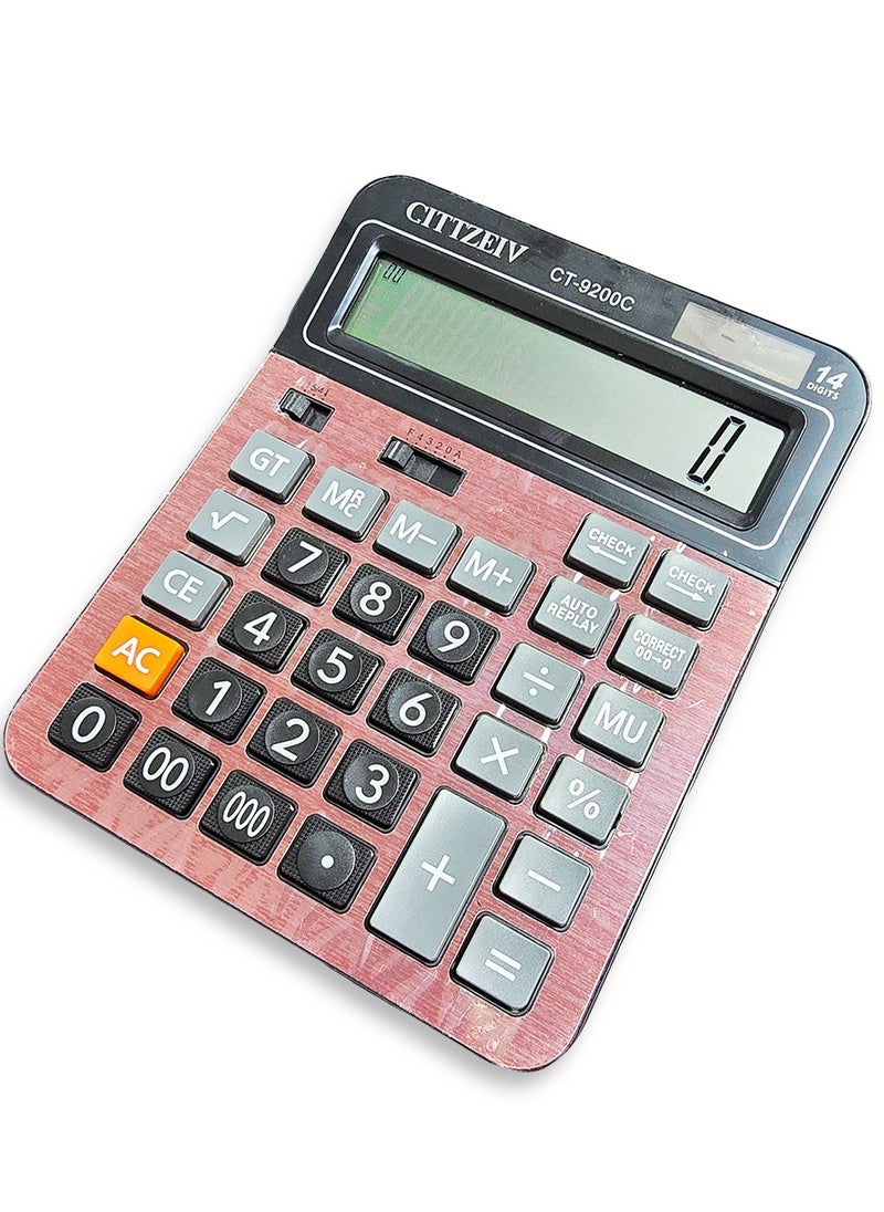 Generic - Check & Correct Calculator, CT-9200C-W  , Display, Local Number Key, 14 Digit Power, Extra Large Display for Office and School - Multi Color - Image 1