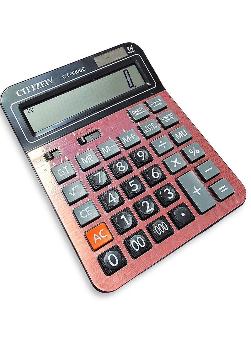 Generic - Check & Correct Calculator, CT-9200C-W  , Display, Local Number Key, 14 Digit Power, Extra Large Display for Office and School - Multi Color - Image 1