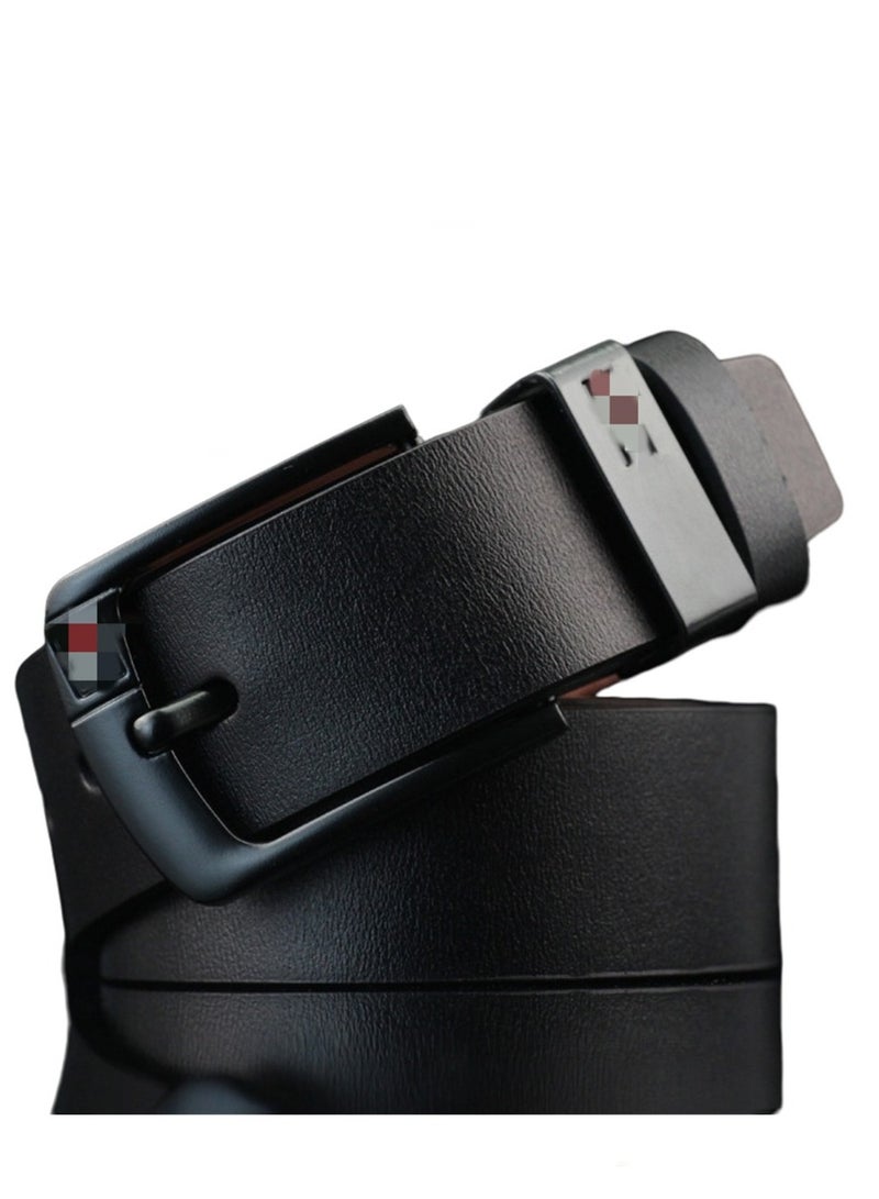 Leather Dress Belts for Men, Men's Casual Jeans Belts, Classic Work Business Dress Belt Black  - Image 1