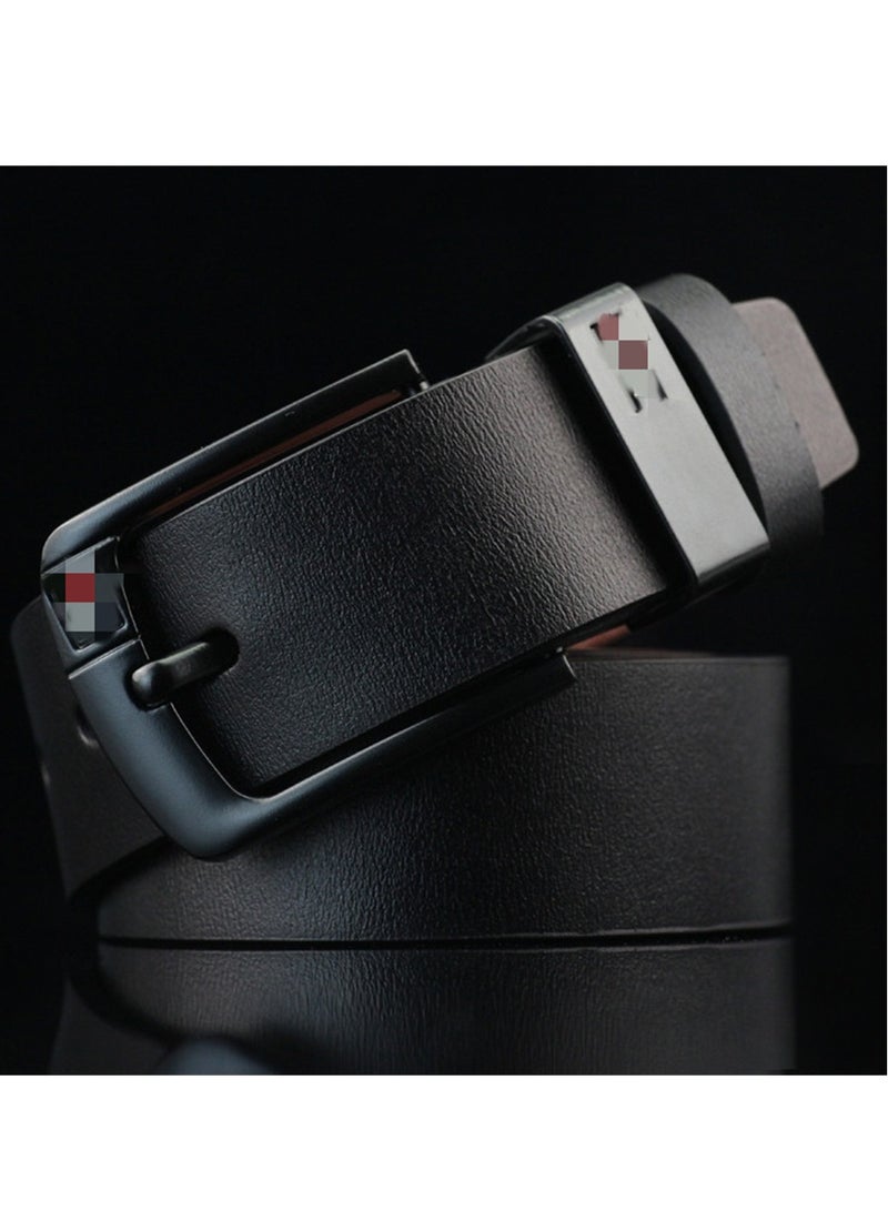 Leather Dress Belts for Men, Men's Casual Jeans Belts, Classic Work Business Dress Belt Black  - Image 3