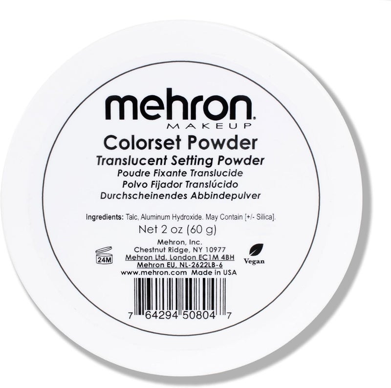 Mehron Makeup Colorset Powder Translucent Setting Powder Special Effects Halloween Film 2 oz 60 g