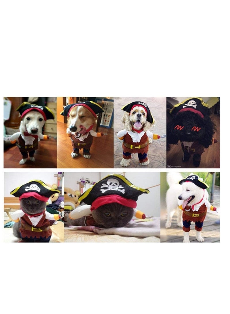 Najwa Pet Clothes Pirate Dog Cat Costume Suit Corsair Dressing up Party Apparel Clothing for Cat Dog Plus Hat - Image 5
