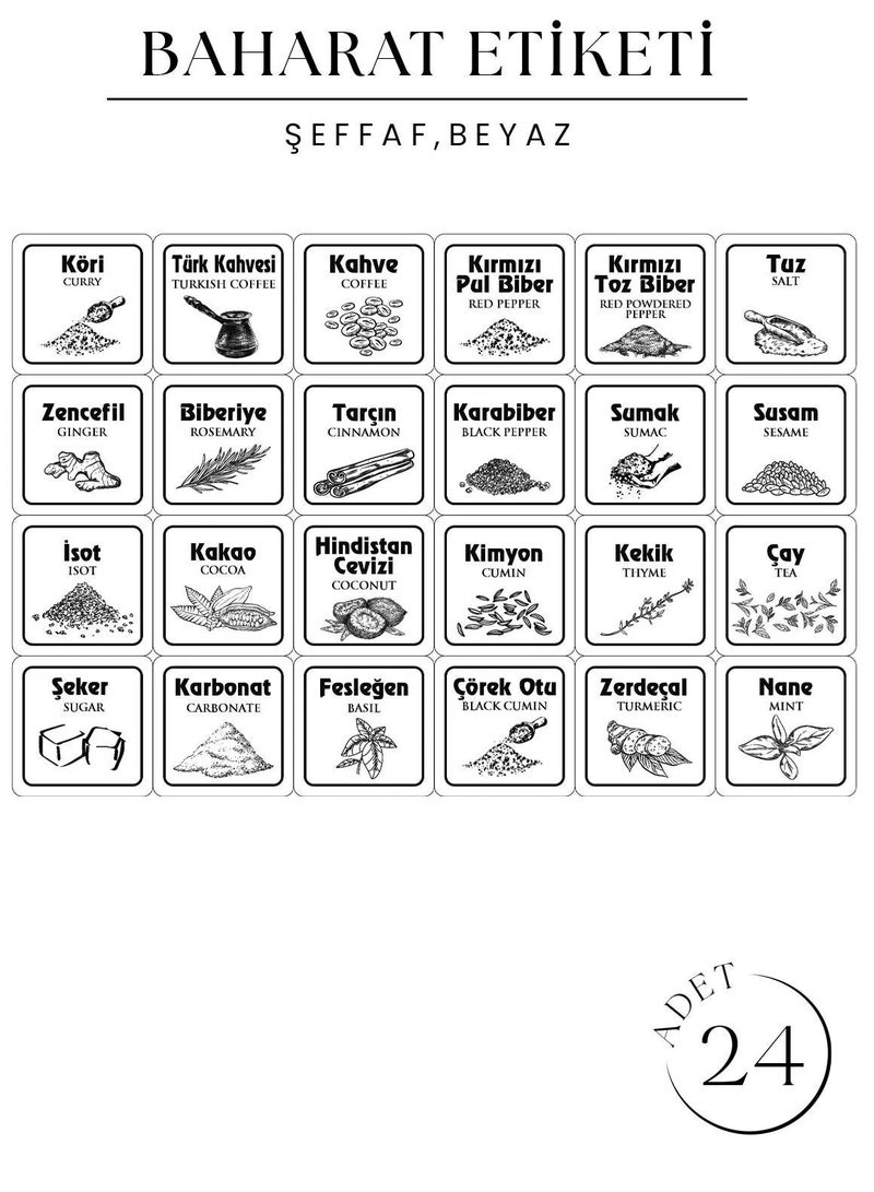 Farika Porselen 36-Piece Square Storage Containers with Labels and 3 Sizes (1750ml-1200ml-450ml )  - Image 5