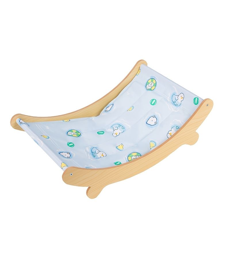 All Season Wooden Pet Bed With Summer Ice Silky Fiber Fabric Cooling Breathable Moisture Proof Sturdy Collapse Resistant Suitable For Cats And Dogs L Size Includes Pet Grooming Towels - Image 3