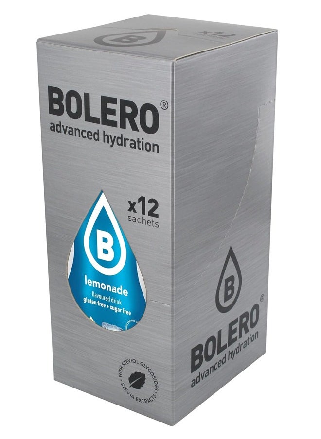 bolero - Bolero Advanced Hydration Drink Packets Classic Sachets, Sugar-Free Water Flavoring Packets, Calorie-Free Powder Drink lemonade 12 sachets - Image 1