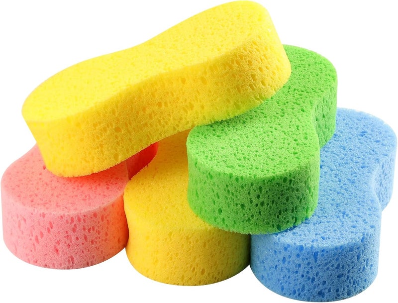 Temede Car Wash Sponge, Large Multi Use Sponges for Cleaning, 6cm Thick High Foam Scrubber Kit, Sponges for Dishes, Tile, Bike, Boat, Easy Grip Sponge for Kitchen, Bathroom, Household Cleaning, 5pcs - Image 1