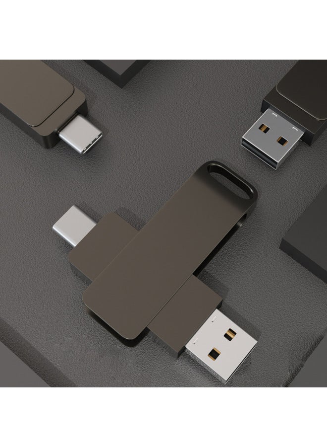 Metal U Disk Car 64gU Disk Large Capacity 3.0 Computer Dual-use USB Type-c Mobile Phone U Disk Wholesale-Colour:Black 3.0-Capacity:64GB - Image 4