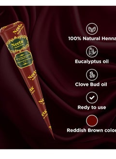 Neeta Neeta 4 Pack 100% Natural Ready to Use Henna Paste Hair Dye Cones Reddish Brown Color tubes color for women Perfect for Spot hair coloring, Long-lasting and Cruelty-Free  - Image 4