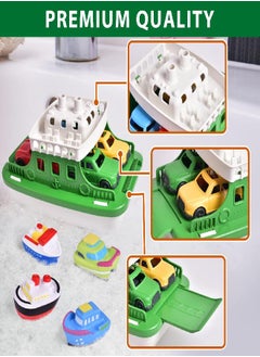 Toy Boat Bath Toys for Toddlers with 4 Mini Car Toys and 4 Bath Boat Squirters, Kids Ferry Boat for Bathtub Bathroom Pool Beach Toys - pzsku/ZFB6AAE380DF04BC9C52EZ/45/_/1686915420/ed15e4ac-a04b-4fde-acf7-e611d473dfd3