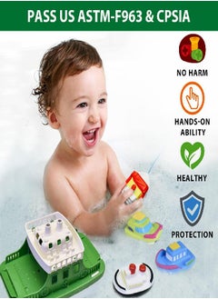 Toy Boat Bath Toys for Toddlers with 4 Mini Car Toys and 4 Bath Boat Squirters, Kids Ferry Boat for Bathtub Bathroom Pool Beach Toys - pzsku/ZFB6AAE380DF04BC9C52EZ/45/_/1686915427/e00f013e-f86c-4520-8854-35a2afc3f917