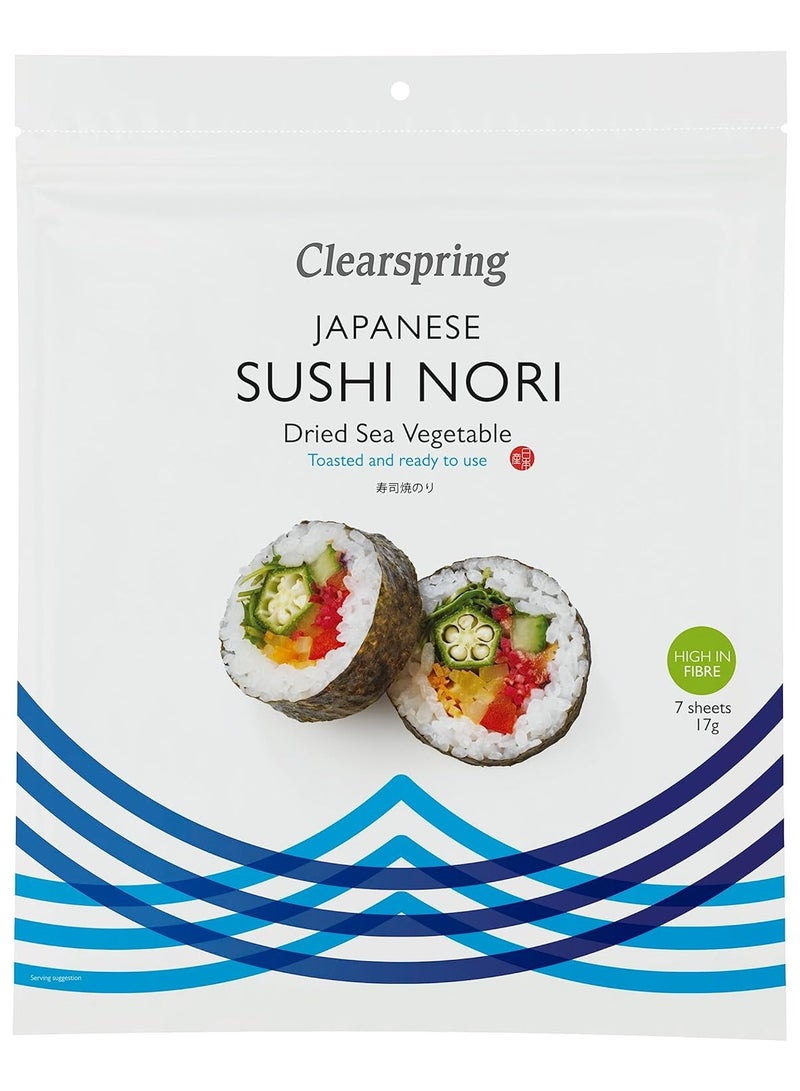 Clearspring Japanese Sushi Nori Toasted 7 Sheets 17G - Image 1