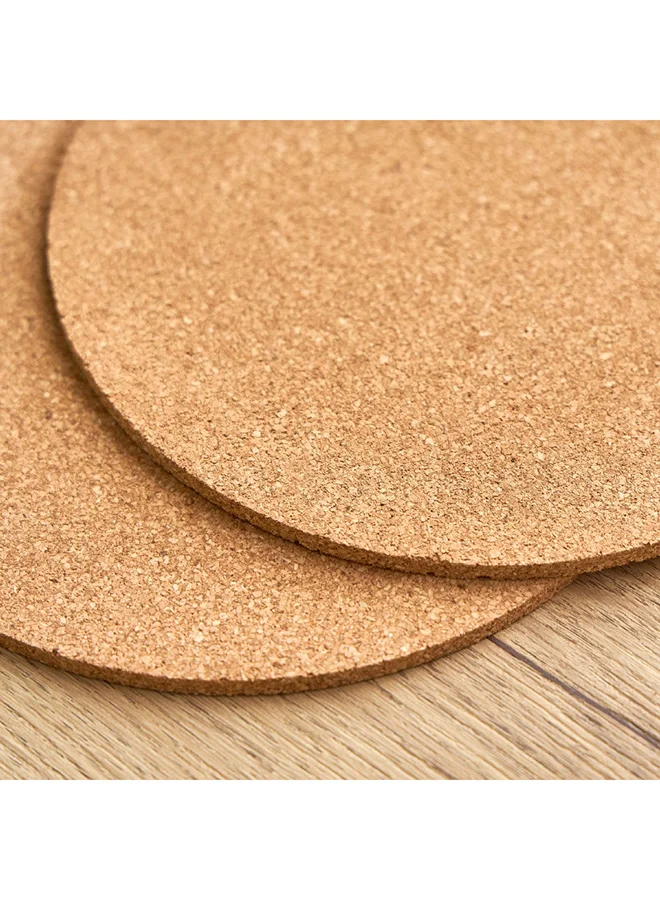 Home Box Liam 2-Piece Round Cork Trivet Set 19 x 19 cm