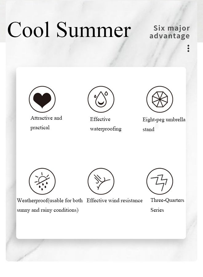 Automatic Folding Umbrella Women's Three-Folding Umbrella Windproof Starry Sky Color Creative Sun Umbrella Parasol - Image 2