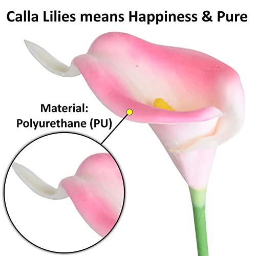 Tdas Artificial Lily Flowers Plants Home Decor Items Flower Plant for vase Living Room Hall Bedroom Decorative Decoration - 34 CM Long (Pot Not Included) (Baby Pink, 5 Pcs) - Image 5