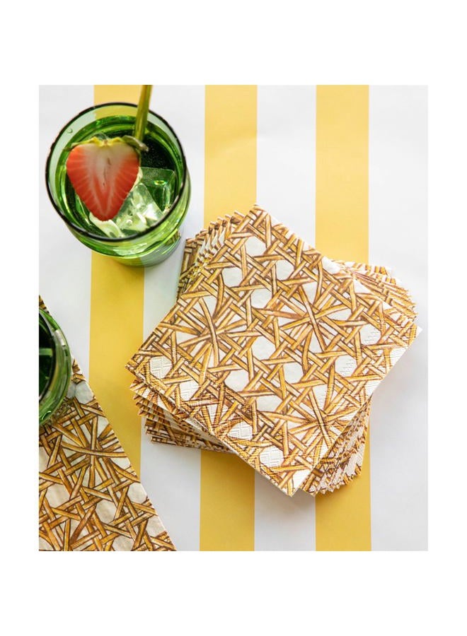 Hester & Cook Disposable Dinner Paper Cocktail Napkins - Decorative Beverage Napkins for Parties, Weddings, Graduation - 5 inches by 5 inches Pack of 20 (Rattan) - Image 2