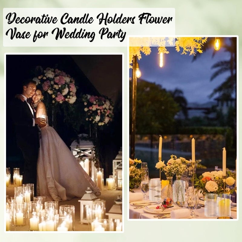 IANFEPH 12pcs Glass Cylinder Vases for Centerpieces, Floating Glass Candle Holder for Dinner Table 6 Inch Tall Clear Flower Vases for Wedding Decoration, Birthday Party, Home, Holiday - Image 4