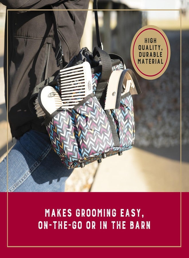 Weaver Equine Horse Grooming Kit, 7-Piece Horse Brush Set with Organizer Tote Bag, Hoof Pick, Comb, Sweat Scraper, Equine Tools for Daily Grooming, Leopard - Image 2