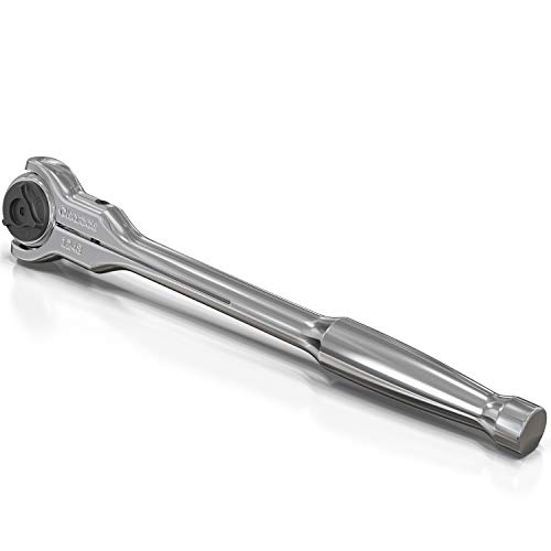 Olsa Tools Swivel Head Ratchet - 1/2-Inch Drive with 90-Tooth Round Head - Roto-Style Socket Wrench for Mechanics - Premium Quality Swiveling Handle - Part 1248 - Image 1