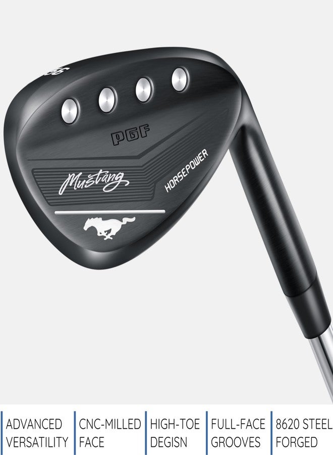 PGF GCWarehouse PGF Mustang Full Face Milled Forged High-Toe Golf Wedge Set for Men[54Degree][Right Handed][Black] - Image 2