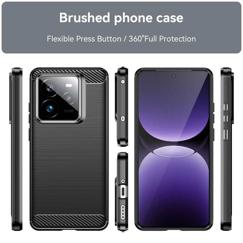 HuHa Case Cover For Realme GT 7 Pro Carbon Fiber Brushed Texture TPU Phone Case(Black) - Image 2